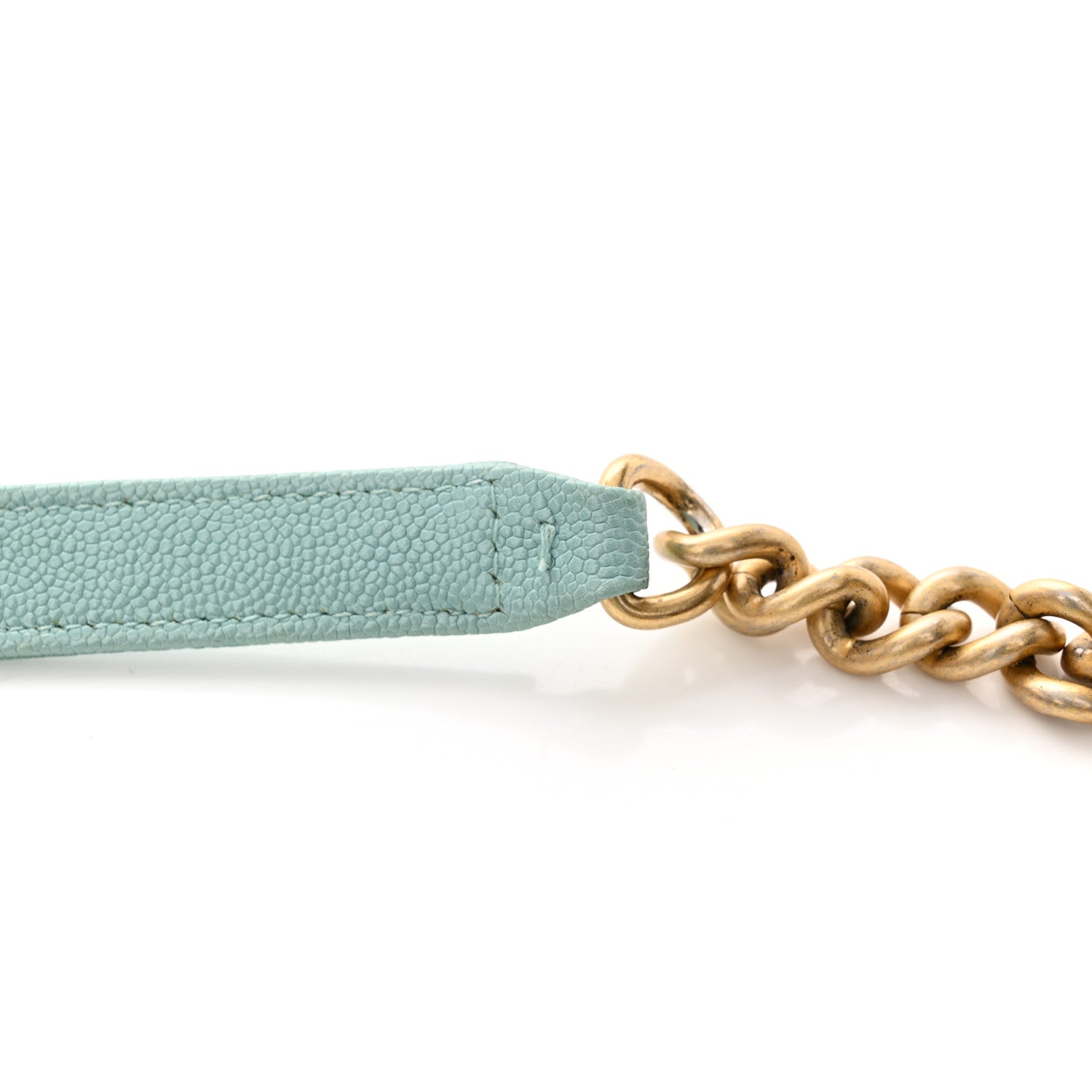 Chanel Caviar Quilted Boy Wallet On Chain WOC Light Blue 6 of 15