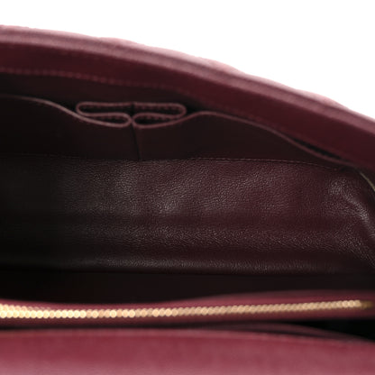 Chanel Caviar Lizard Quilted Small Coco Handle Flap Burgundy 5 of 10