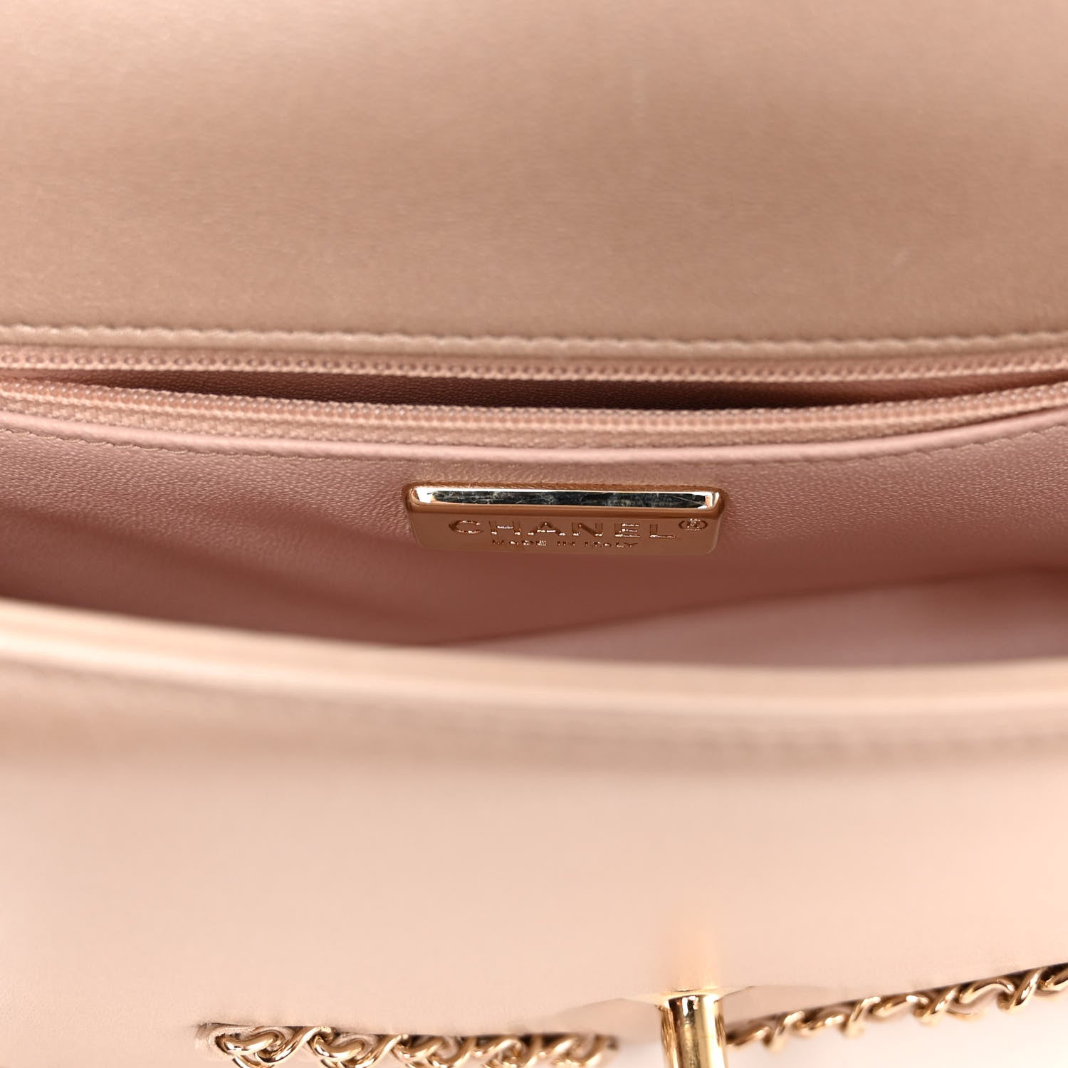 Chanel Metallic Lambskin Small CC Chain Flap Light Gold 6 of 12