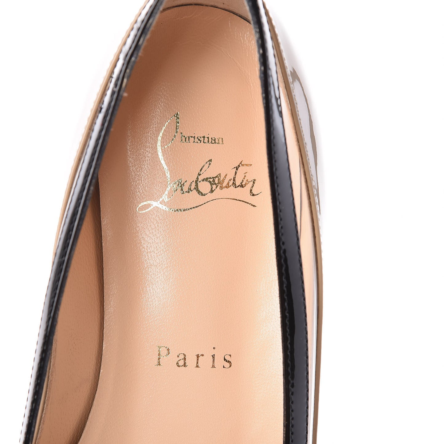 Patent PVC Paulina Flats 35.5 Beige Black