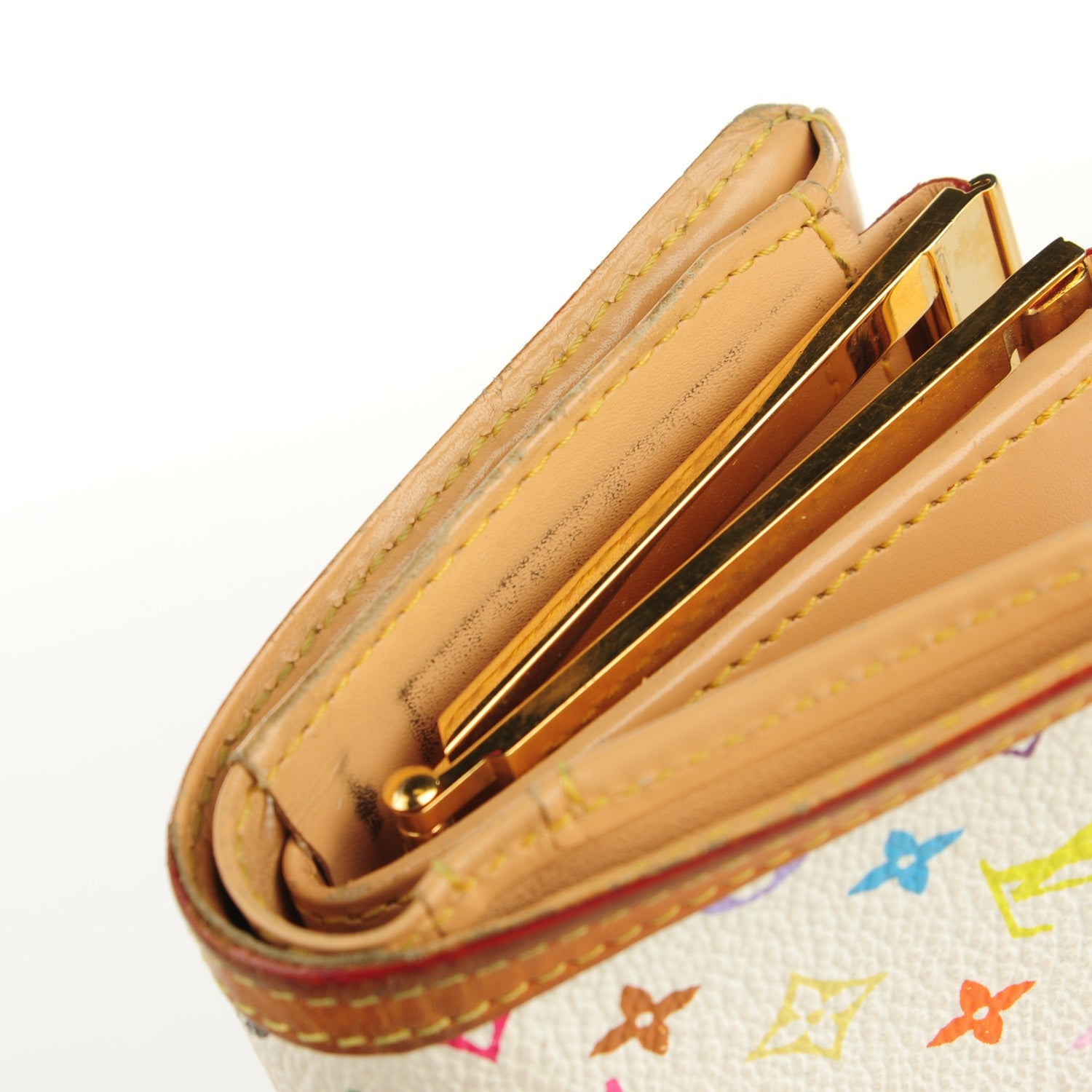 Louis Vuitton Monogram Multicolor French Purse Wallet White 2 of 14