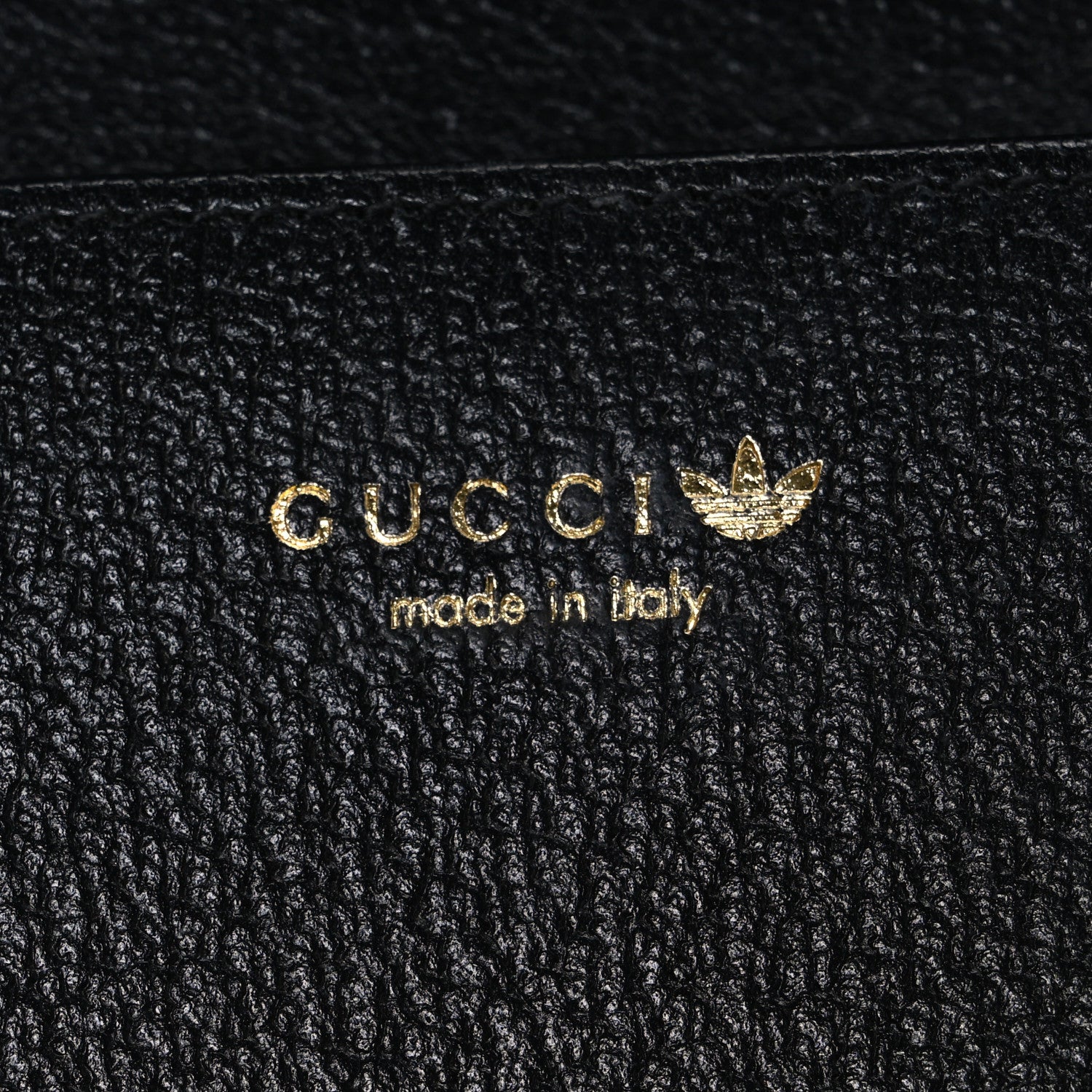 Gucci X ADIDAS Textured Dollar Calfskin Trefoil Embossed Wallet On Chain Off White Black 6 of 10