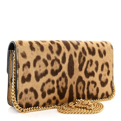 Valentino Garavani Calf Hair Leopard Print VSling Chain Wallet 3 of 11
