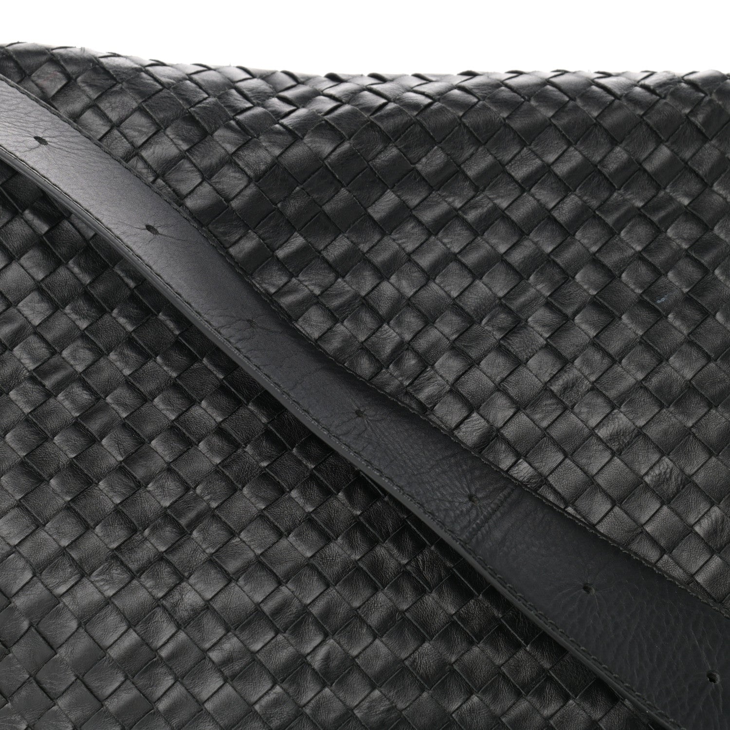Bottega Veneta Calfskin Intrecciato Crossbody Messenger Bag Black 8 of 11