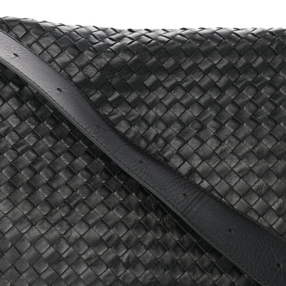 Bottega Veneta Calfskin Intrecciato Crossbody Messenger Bag Black 8 of 11