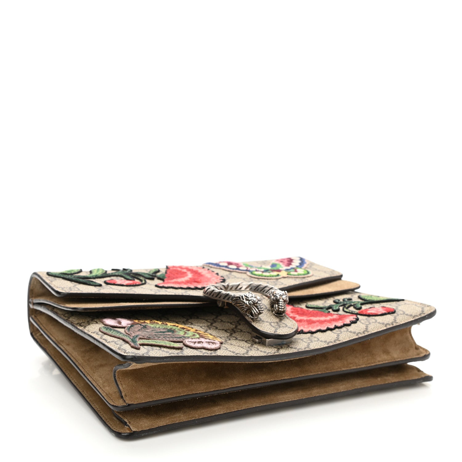 Gucci GG Supreme Monogram Embroidered Carnation Medium Dionysus Shoulder Bag Beige 4 of 9
