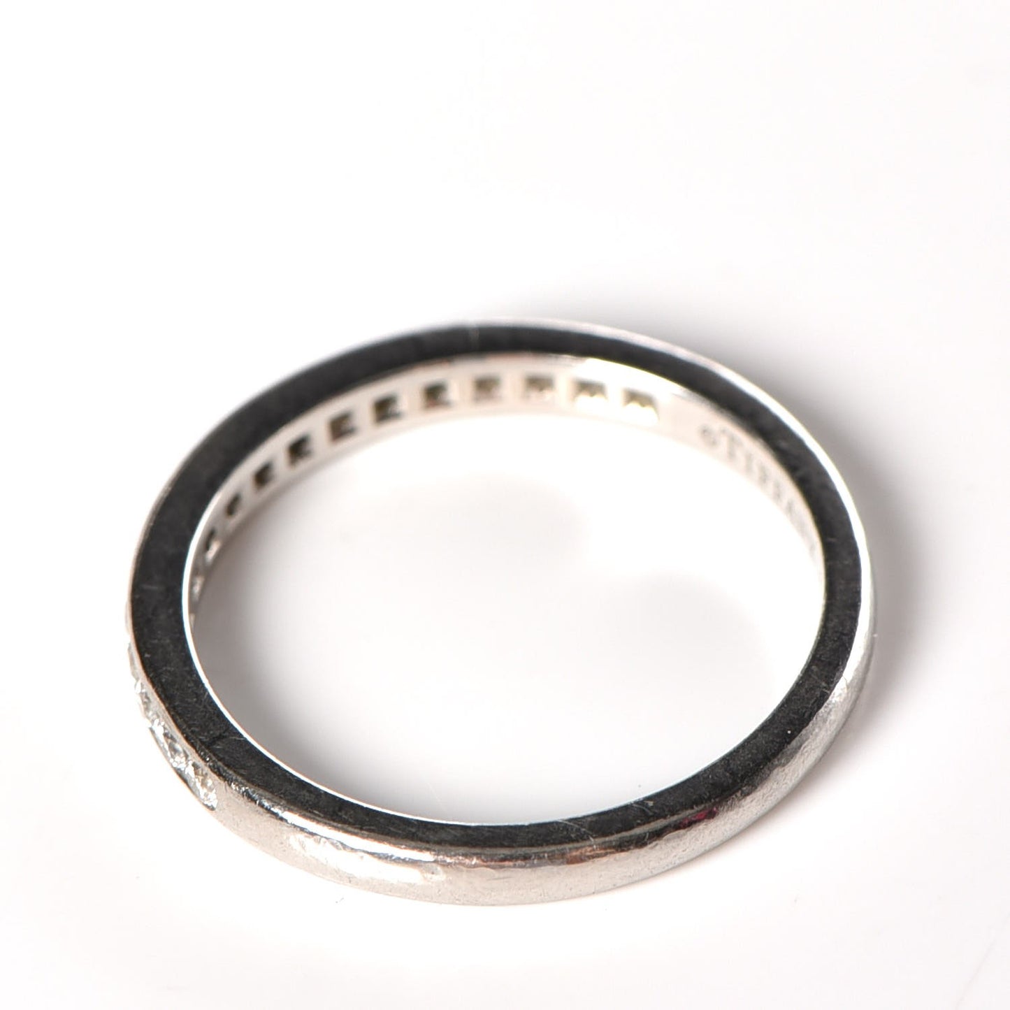Platinum Diamond Half Circle Wedding Band Ring 49 4.75
