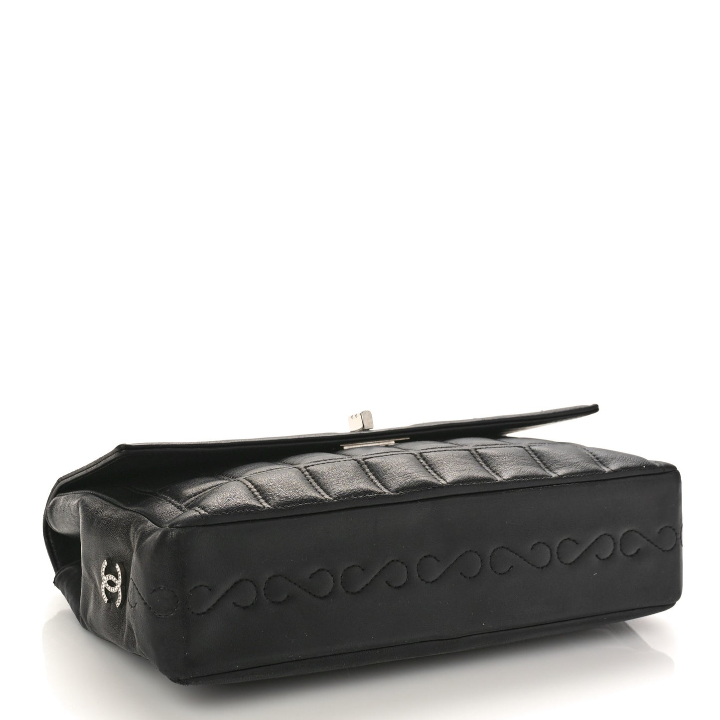 Lambskin Quilted Mademoiselle Flap Black