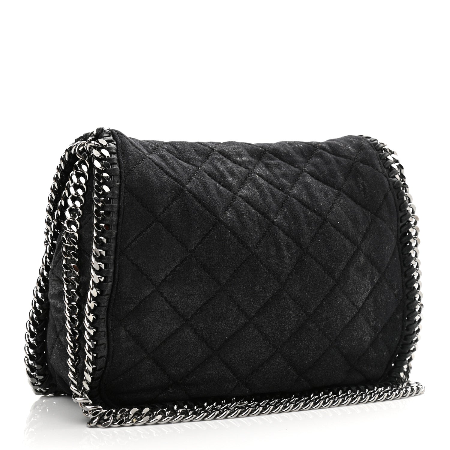 Stella McCartney Shaggy Deer Quilted Falabella Shoulder Bag Black 3 of 11