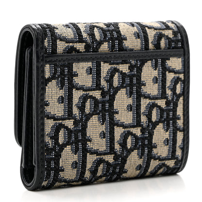 Christian Dior Oblique 30 Montaigne Lotus Wallet Blue 3 of 7
