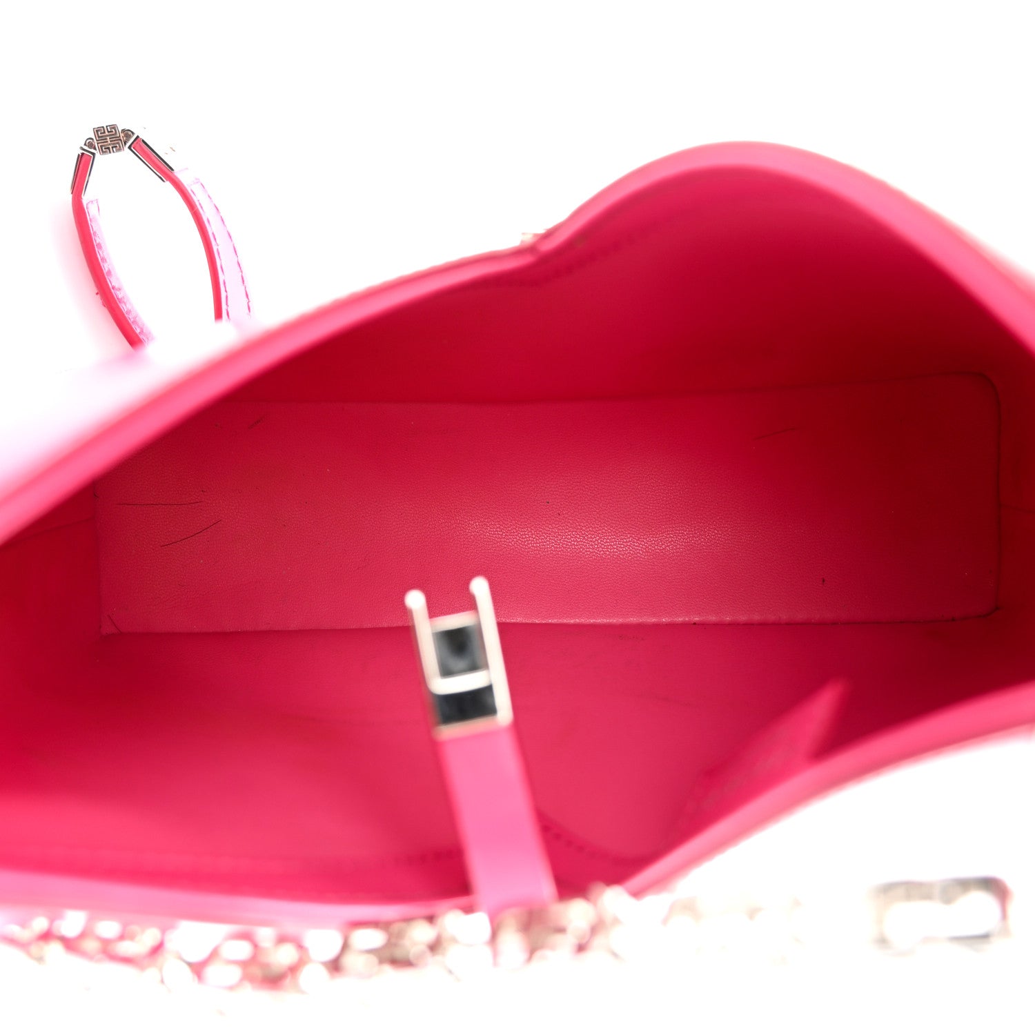 Givenchy Box Calfskin Mini Cut Out Shoulder Bag Neon Pink 5 of 18