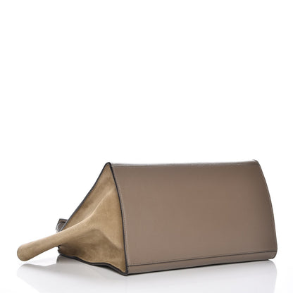 Celine Drummed Calfskin Suede Large Trapeze Souris 5 of 8