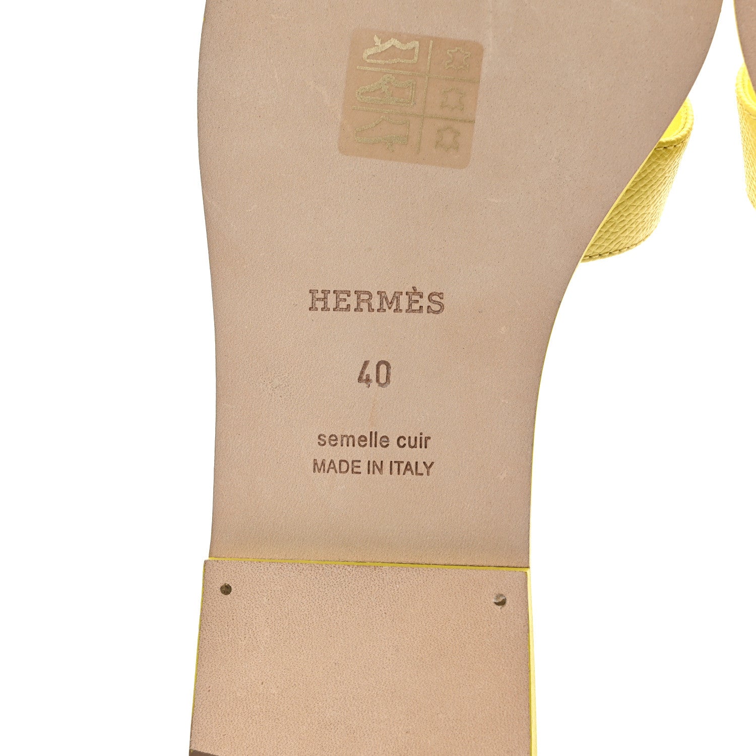 Hermes Epsom Oran Sandals 40 Jaune Pollen 6 of 9