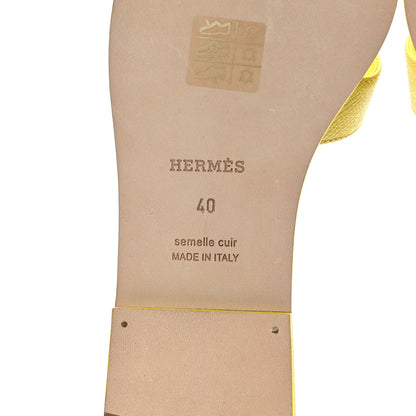 Hermes Epsom Oran Sandals 40 Jaune Pollen 6 of 9