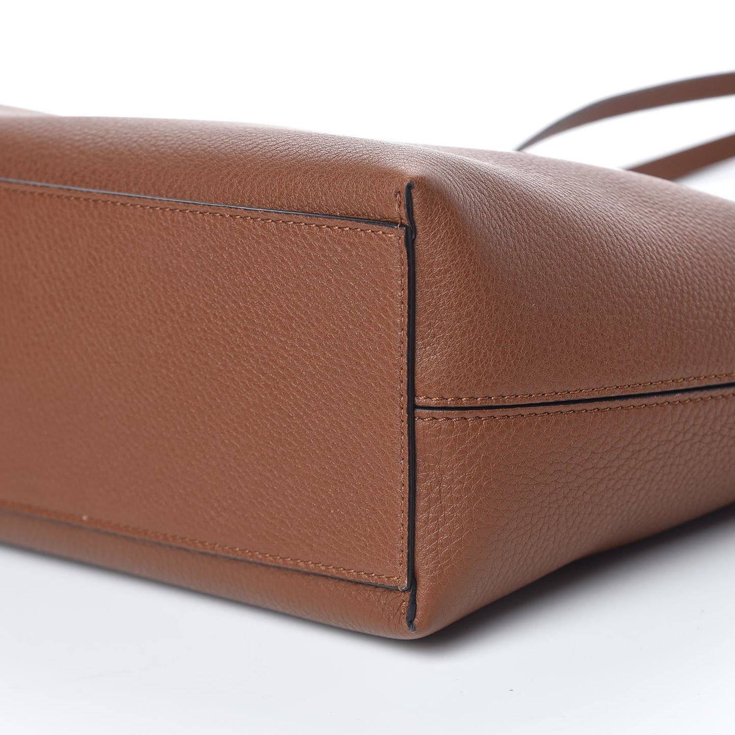Grained Calfskin Small Rockstud Shoulder Tote Bright Cognac