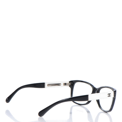 Chanel Acetate CC Eyeglasses Frames Black White 3 of 6