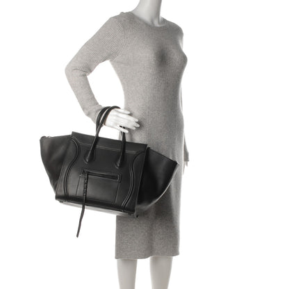 Celine Supple Calfskin Medium Phantom Luggage Black 2 of 9