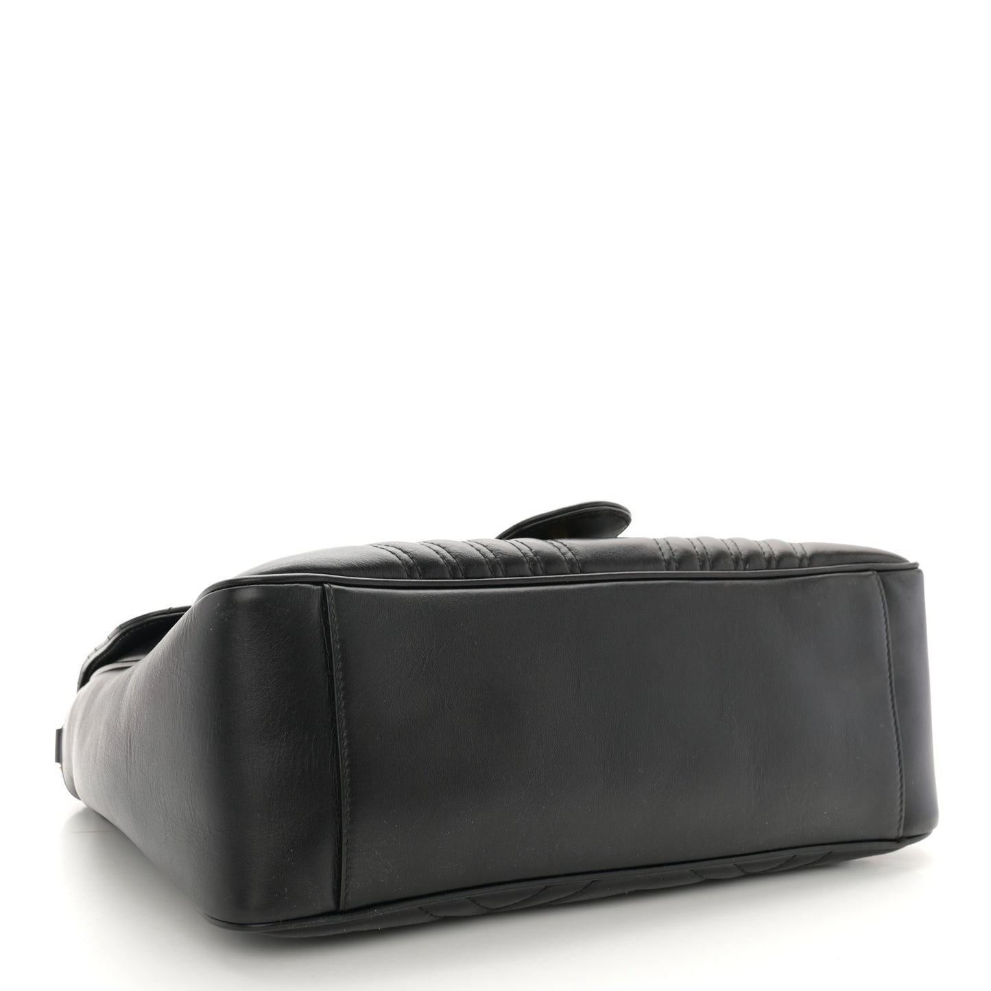 Calfskin Matelasse Medium GG Marmont Top Handle Shoulder Bag Black