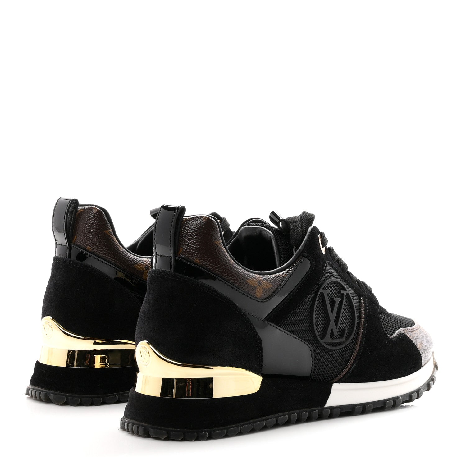 Louis Vuitton Suede Monogram Run Away Sneakers 35 Black 5 of 10