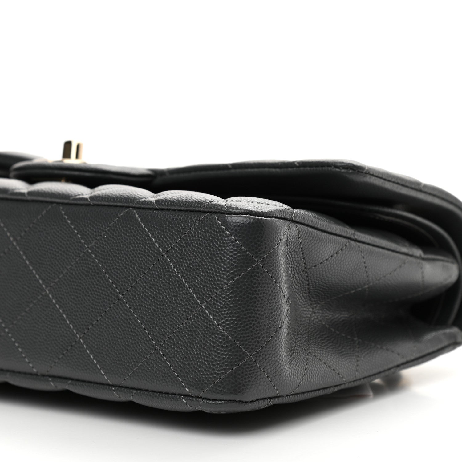 Chanel Caviar Quilted Medium Double Flap Dark Grey 10 of 12