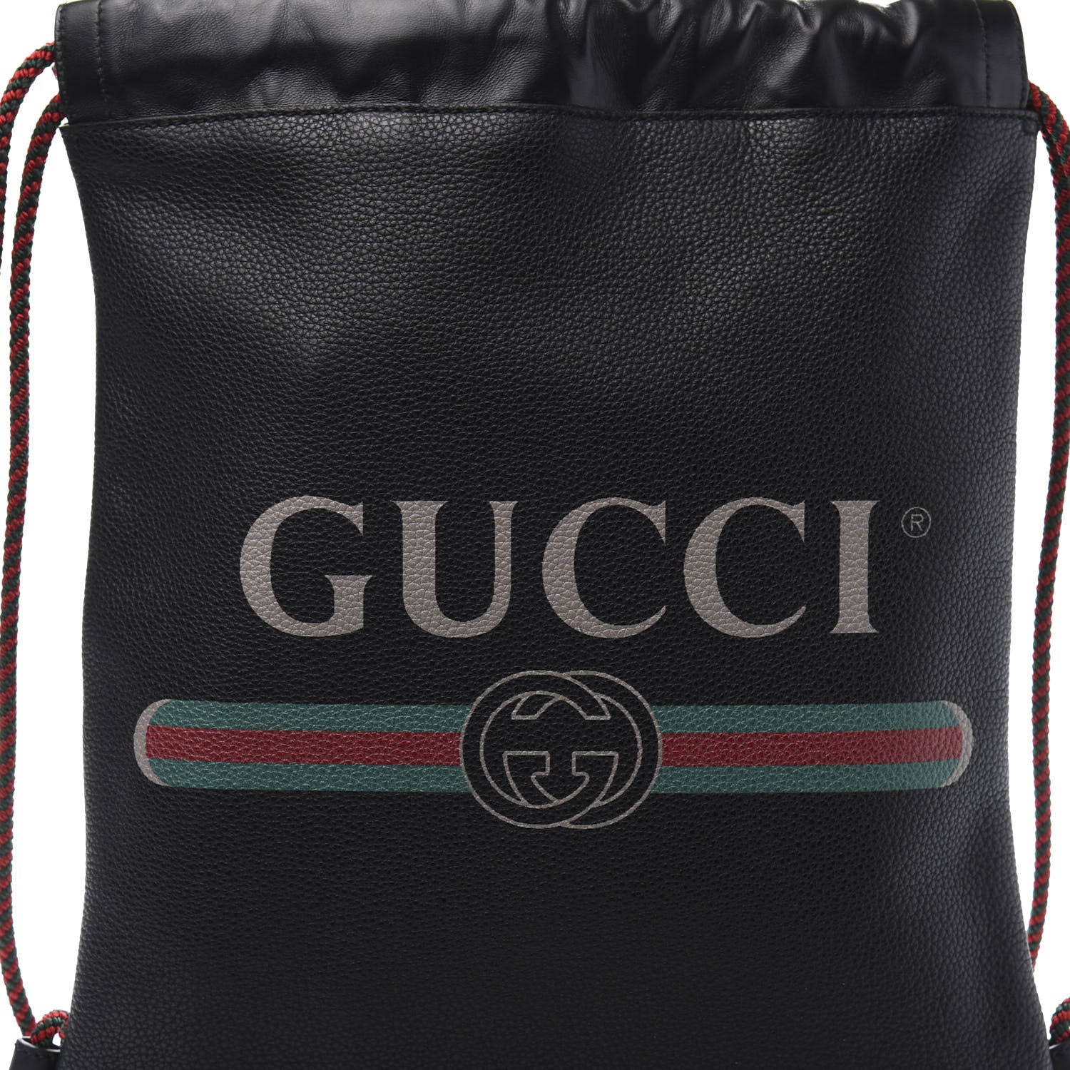 Gucci Calfskin Logo Drawstring Backpack Black 13 of 13