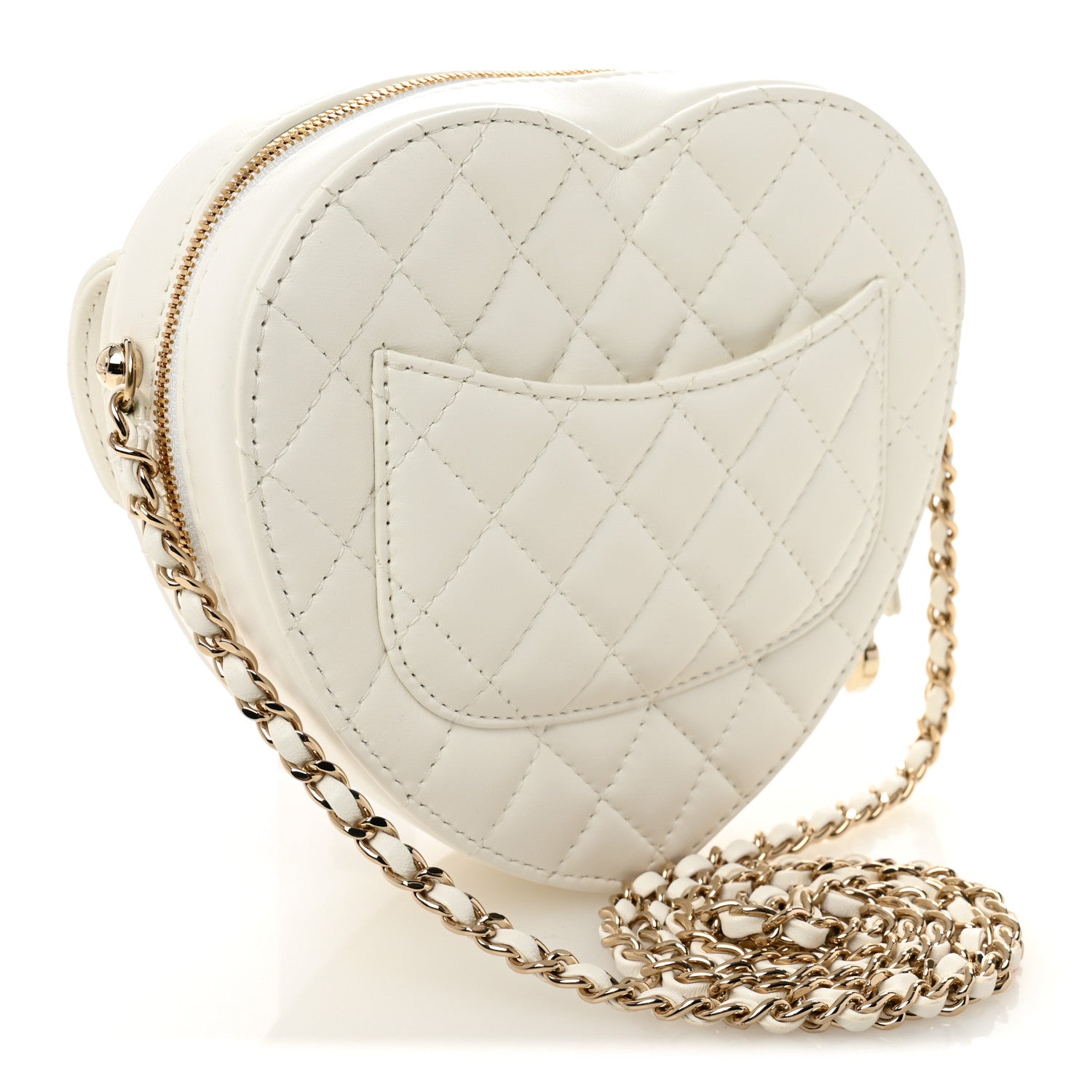 Chanel Lambskin Quilted CC In Love Heart Bag White 3 of 11