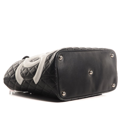 Chanel Calfskin Quilted Large Cambon Tote Black White 4 of 7