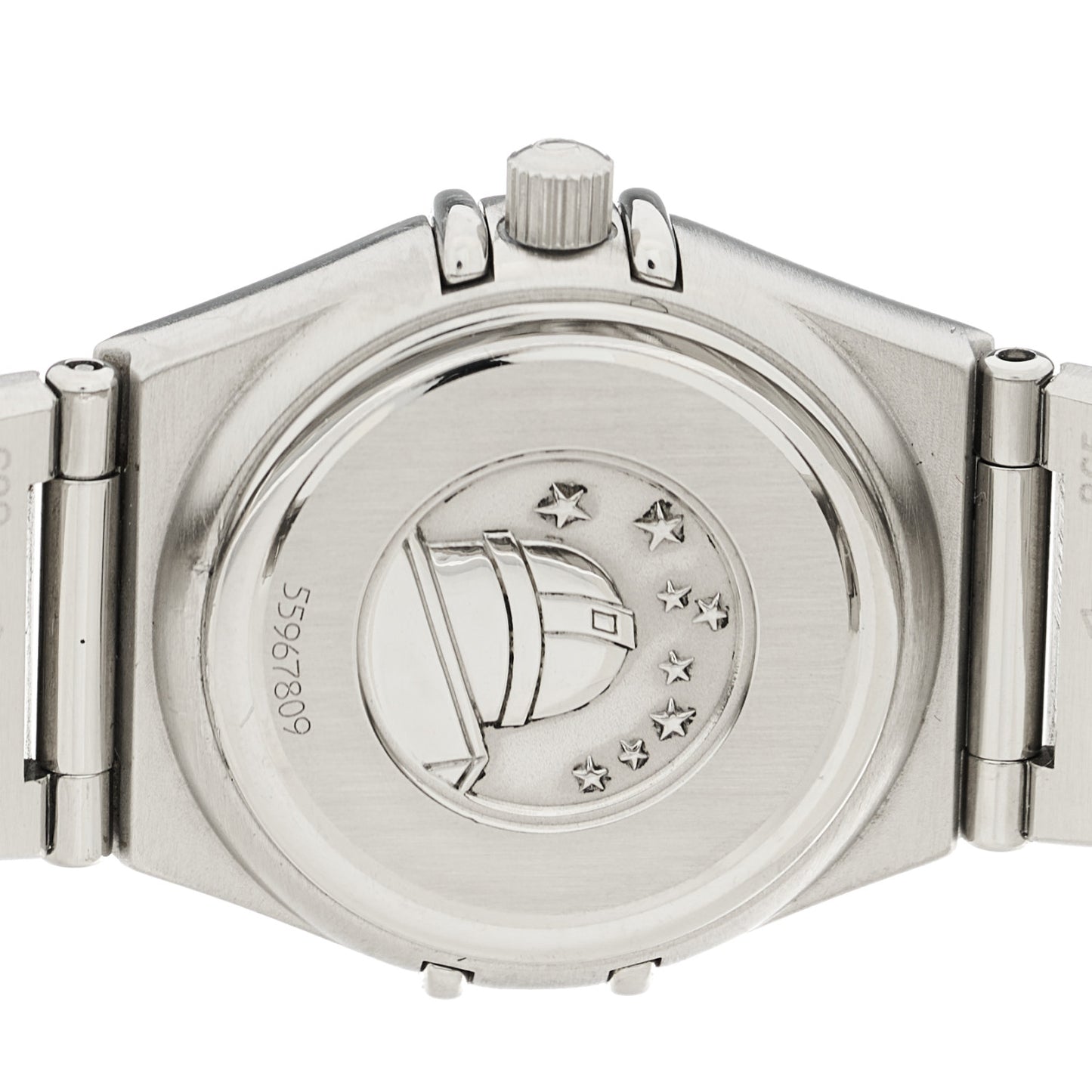 Stainless Steel Diamond Blue Mother of Pearl 22mm Constellation Quartz Watch 1562.85