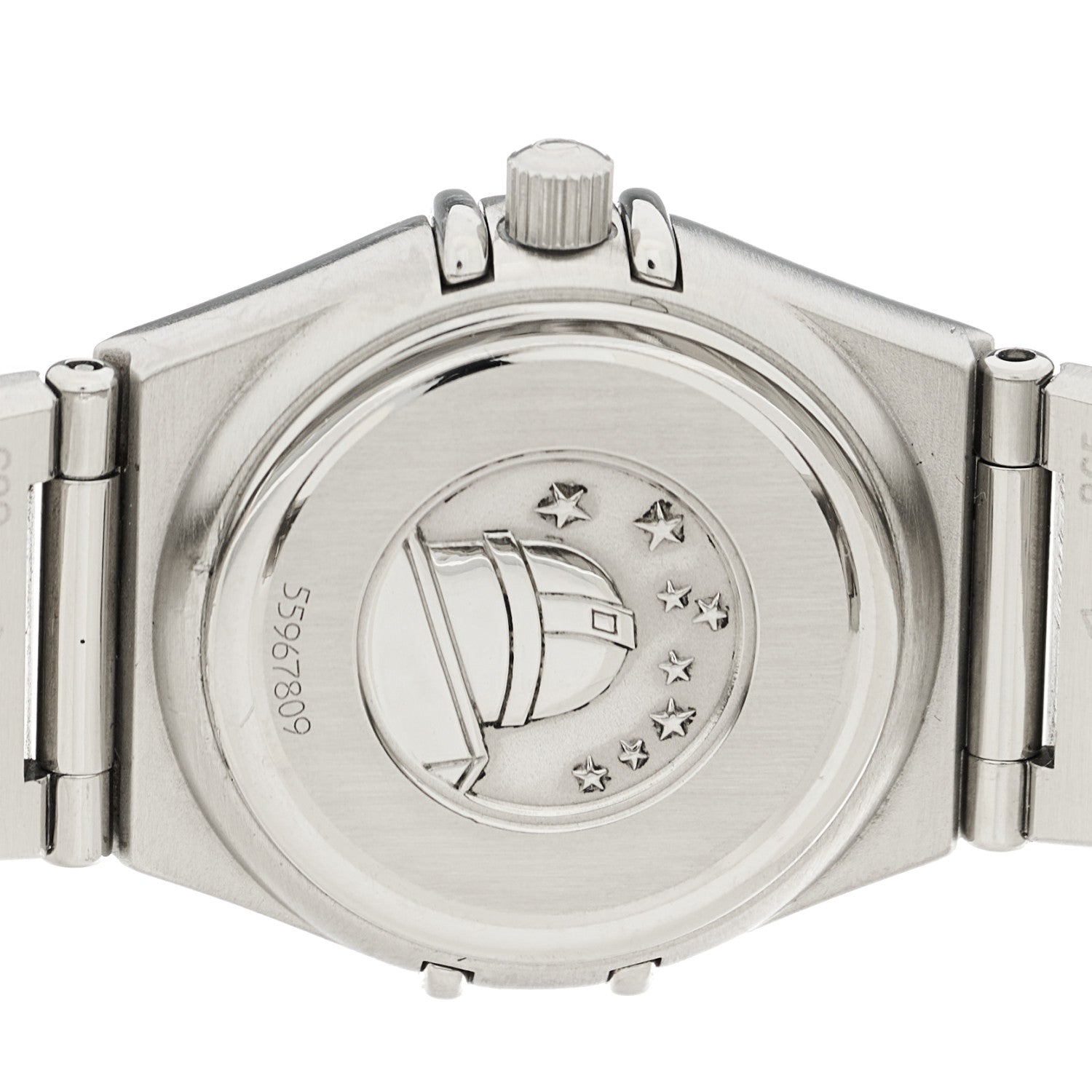 Omega Stainless Steel Diamond Blue Mother of Pearl 22mm Constellation Quartz Watch 1562.85 4 of 4