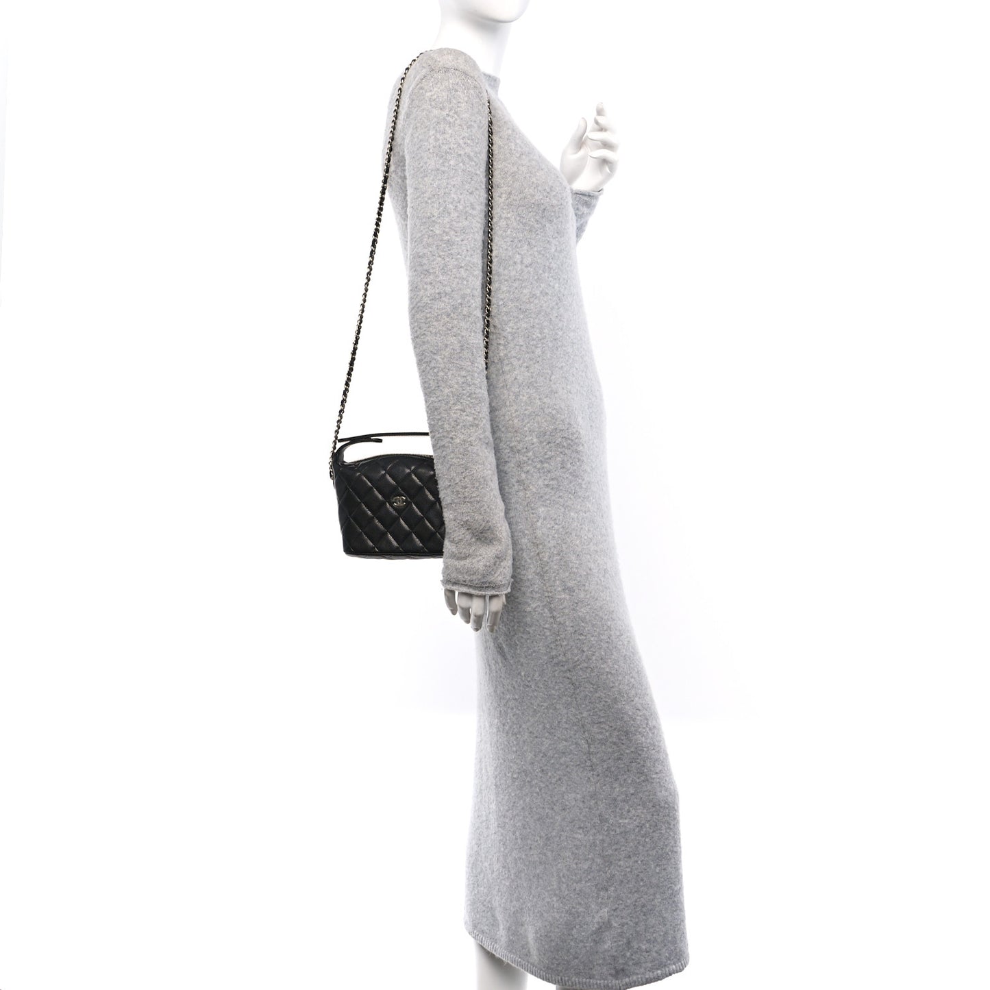 Caviar Quilted Hobo Black