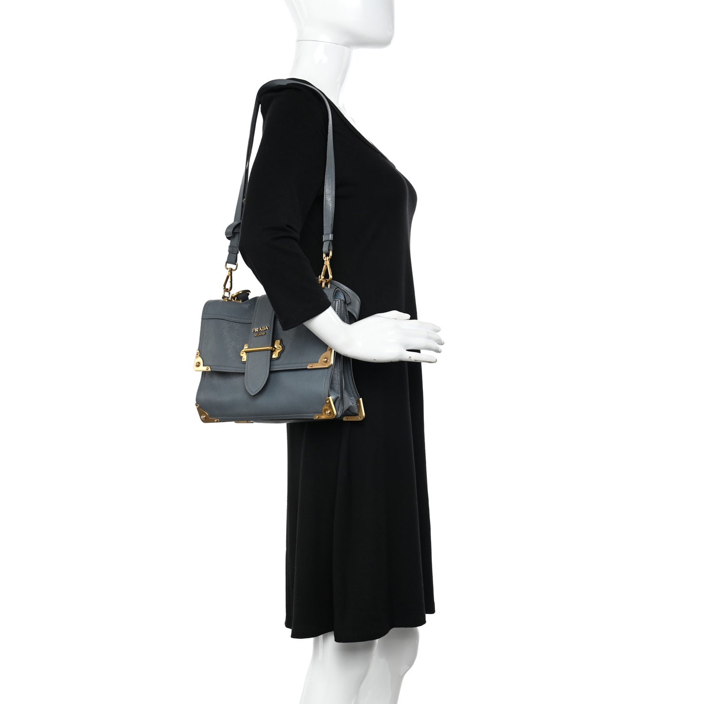 Glace Calf Medium Soft Cahier Bag Marine Astrale