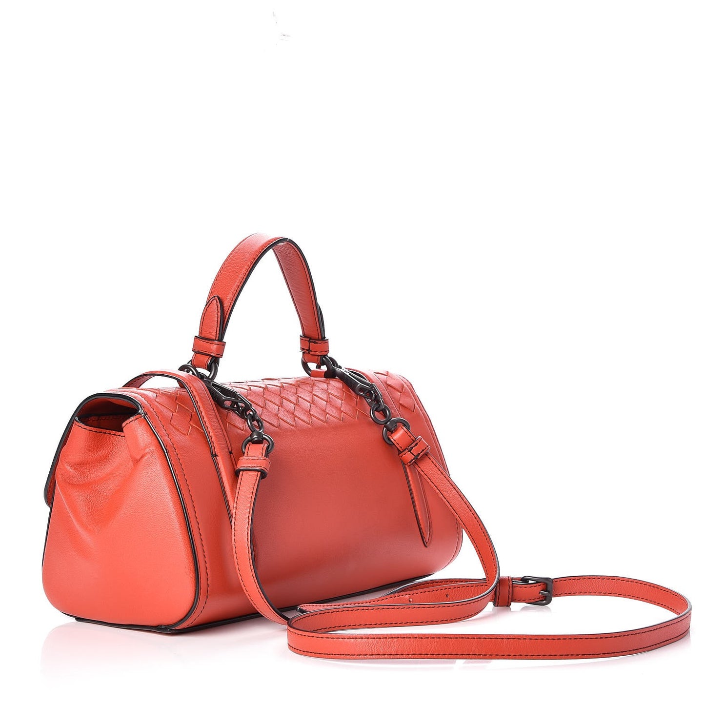 Nappa Intrecciato Scales Mini Top Handle Bag Geranium