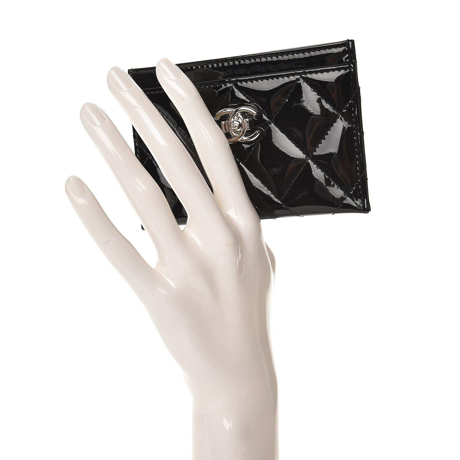 Chanel Patent Quilted Coco Boy Card Holder Black 2 of 9