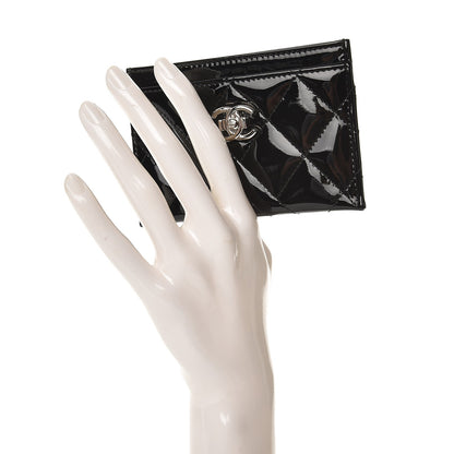 Chanel Patent Quilted Coco Boy Card Holder Black 2 of 9