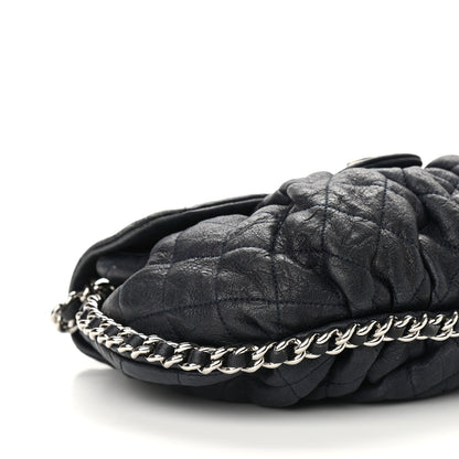 Chanel Washed Lambskin Quilted Medium Chain Around Flap Navy 8 of 9