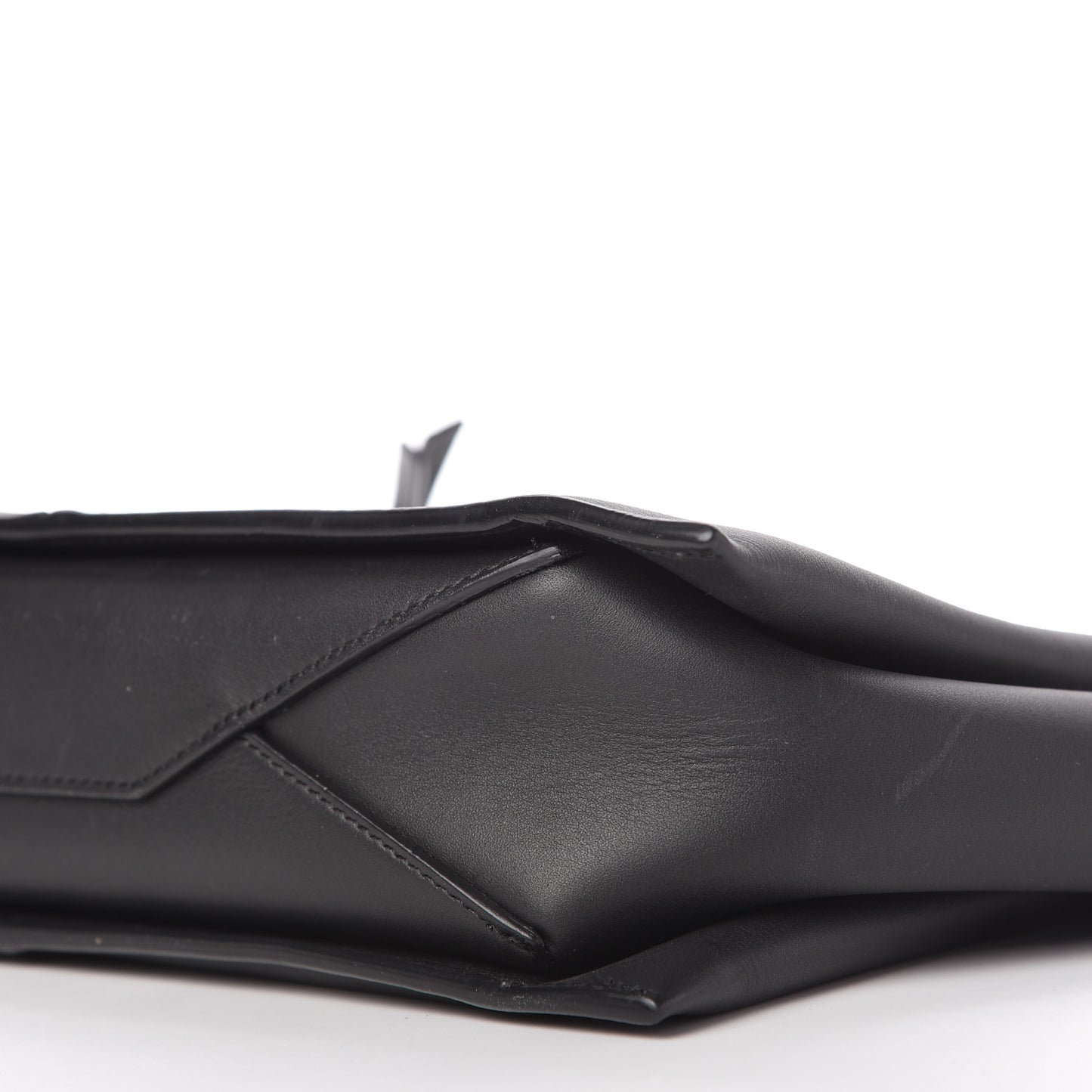 Smooth Calfskin Tri-Fold Clutch on Chain Black