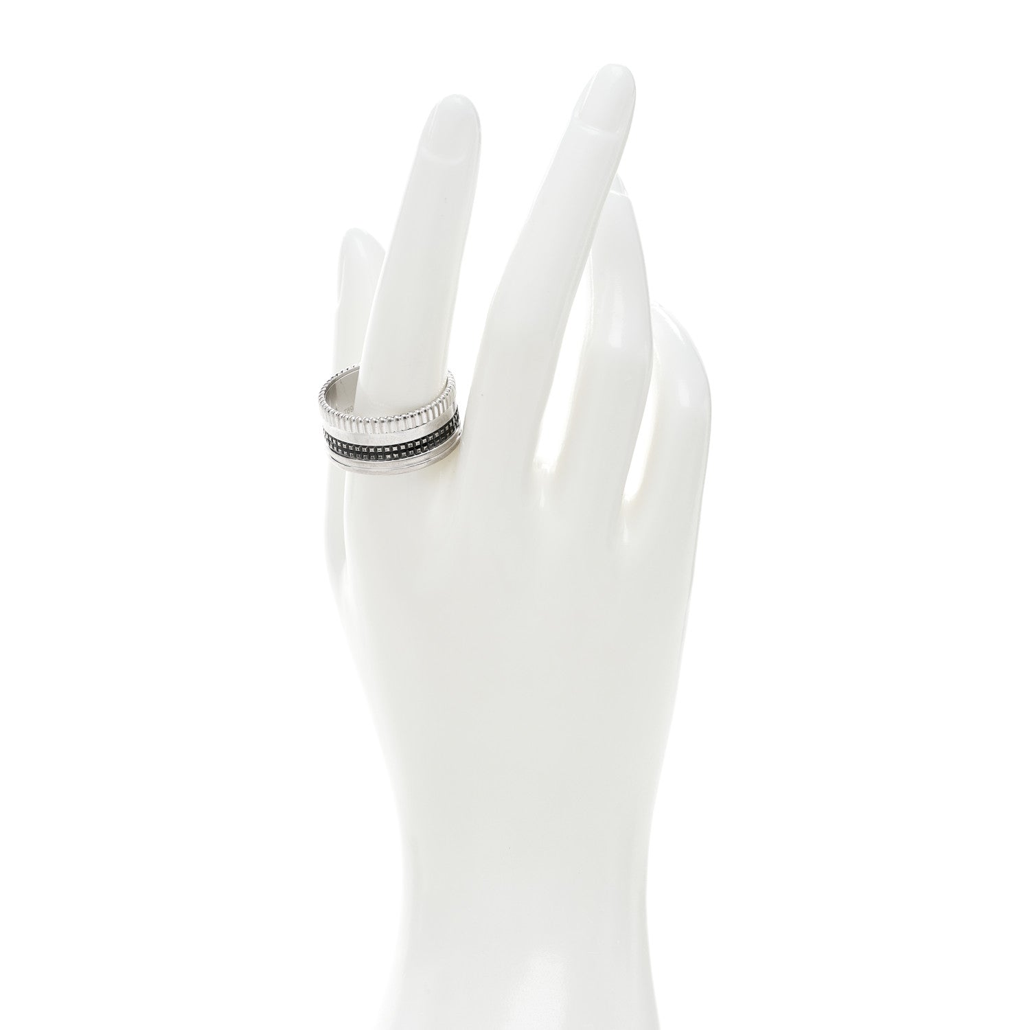 Boucheron 18K White Gold PVD Large Quatre Classique Ring 69 12.5 2 of 7