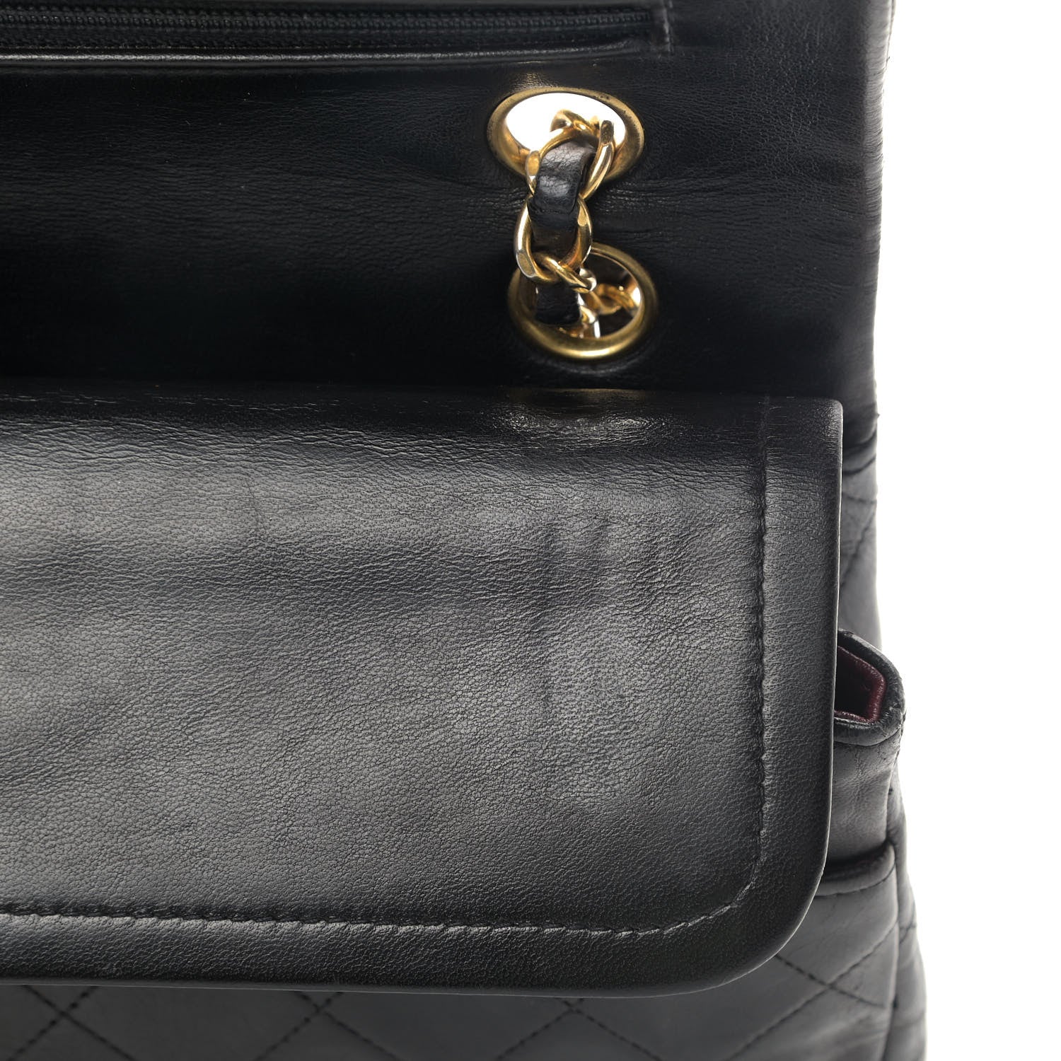Chanel Lambskin Quilted Medium Double Flap Black 15 of 16