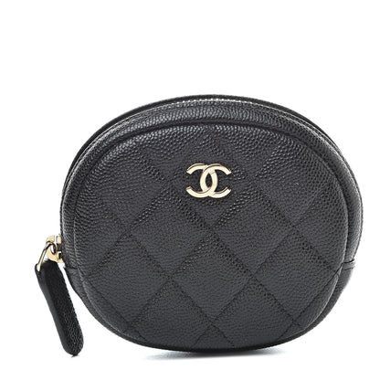 Chanel Caviar Quilted Zip Around Classic Coin Purse Black 1 of 7