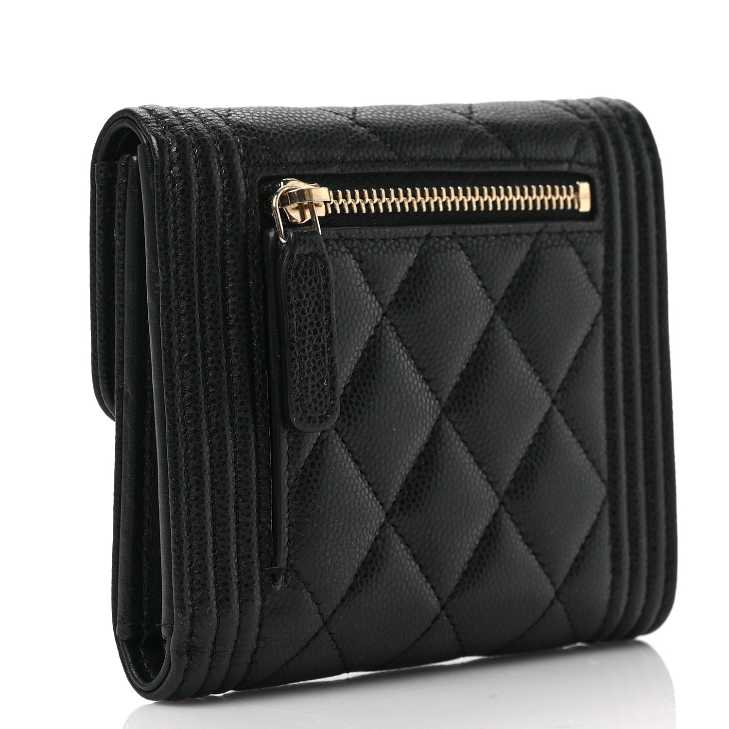 Chanel Caviar Quilted Compact Boy Wallet Black 3 of 6