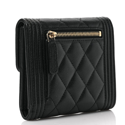 Chanel Caviar Quilted Compact Boy Wallet Black 3 of 6