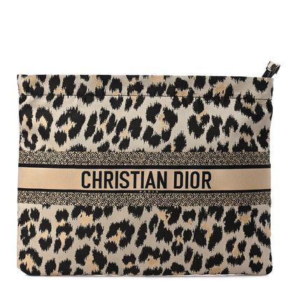 Christian Dior Canvas Embroidered Mizza Diortravel Zipped Pouch 1 of 9