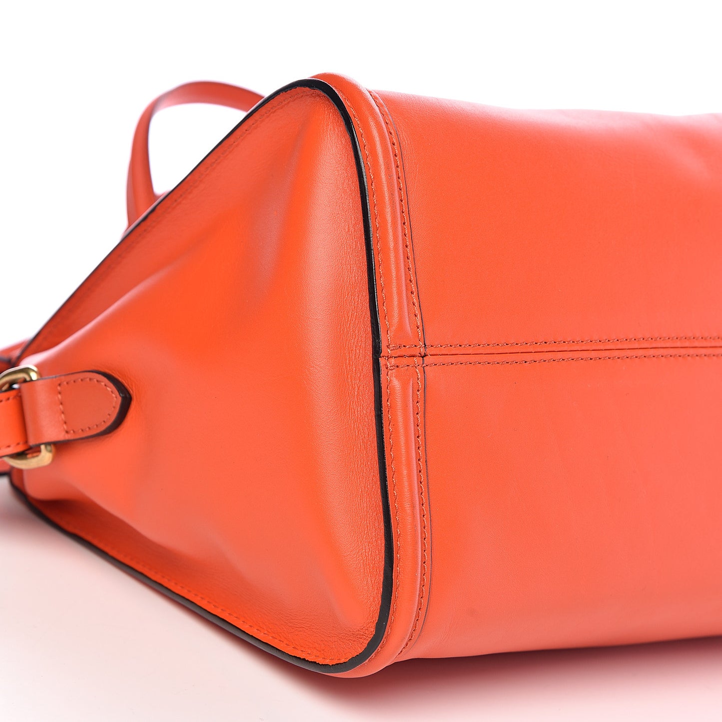 Calfskin Small Skull Padlock Zip Around Tote Orange
