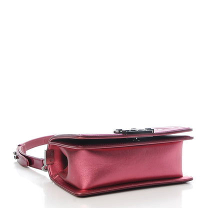 Chanel Metallic Patent Calfskin Quilted Small Boy Flap Pink 4 of 13