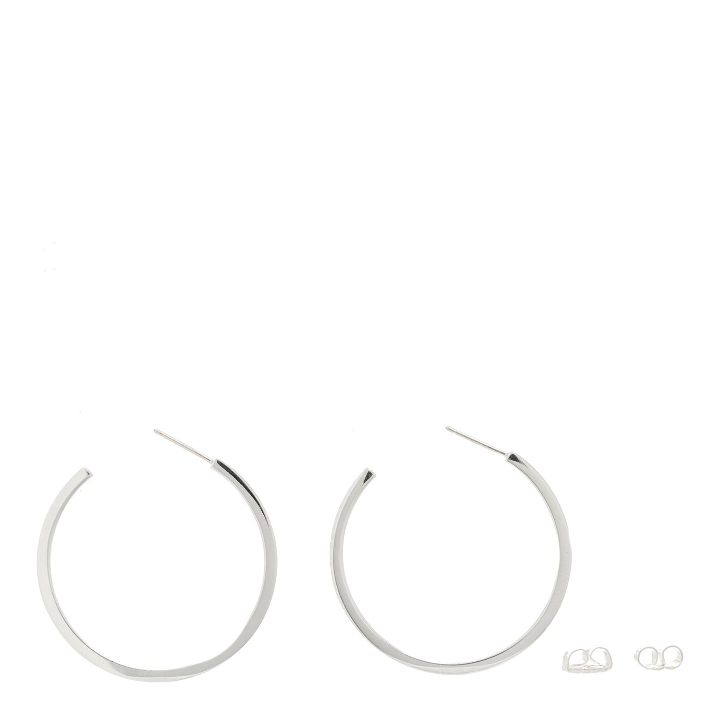 Sterling Silver Medium Narrow 1837 Hoop Earrings