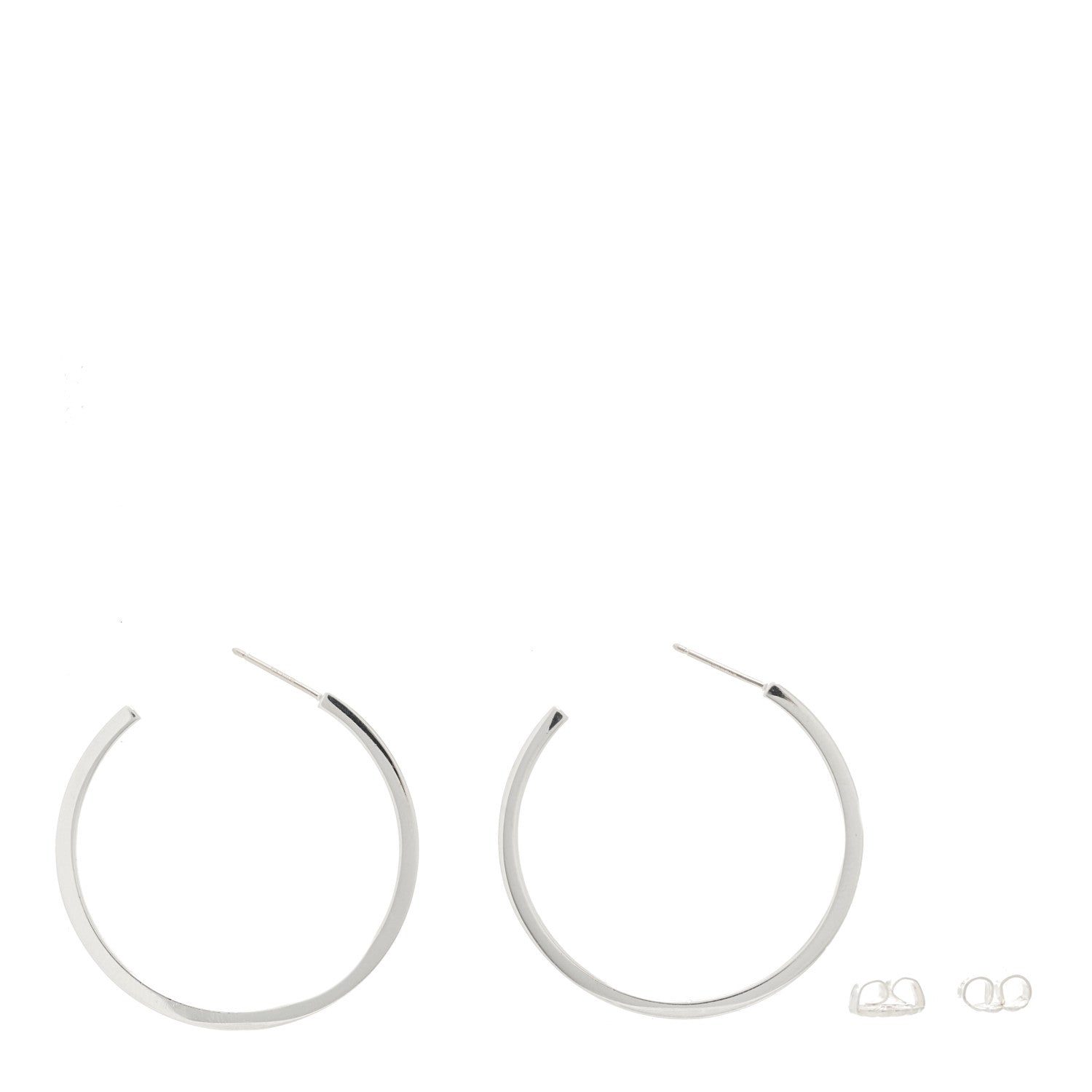 Tiffany Sterling Silver Medium Narrow 1837 Hoop Earrings 3 of 4