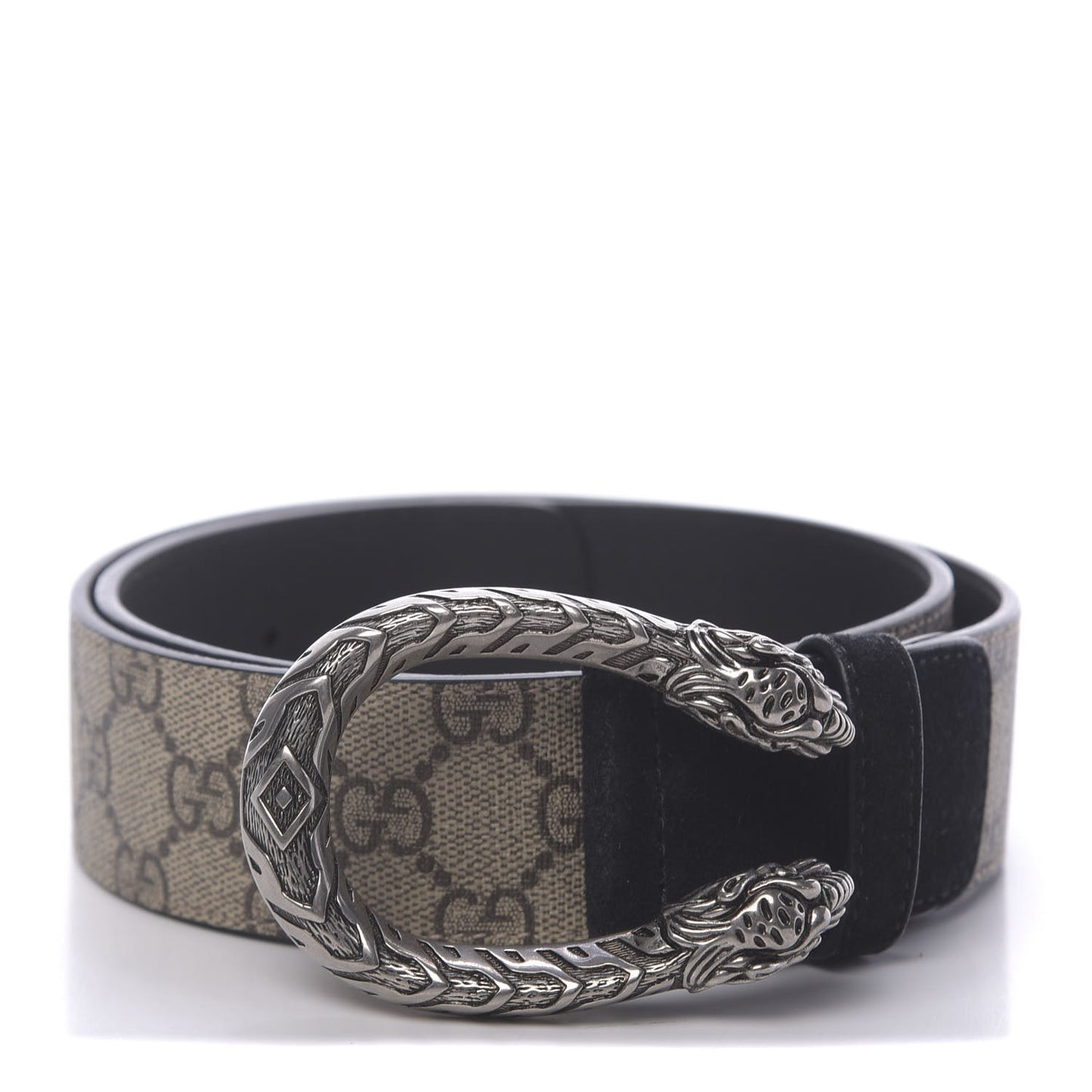 GG Supreme Monogram Suede Dionysus 40mm Belt 75 30 Beige Black