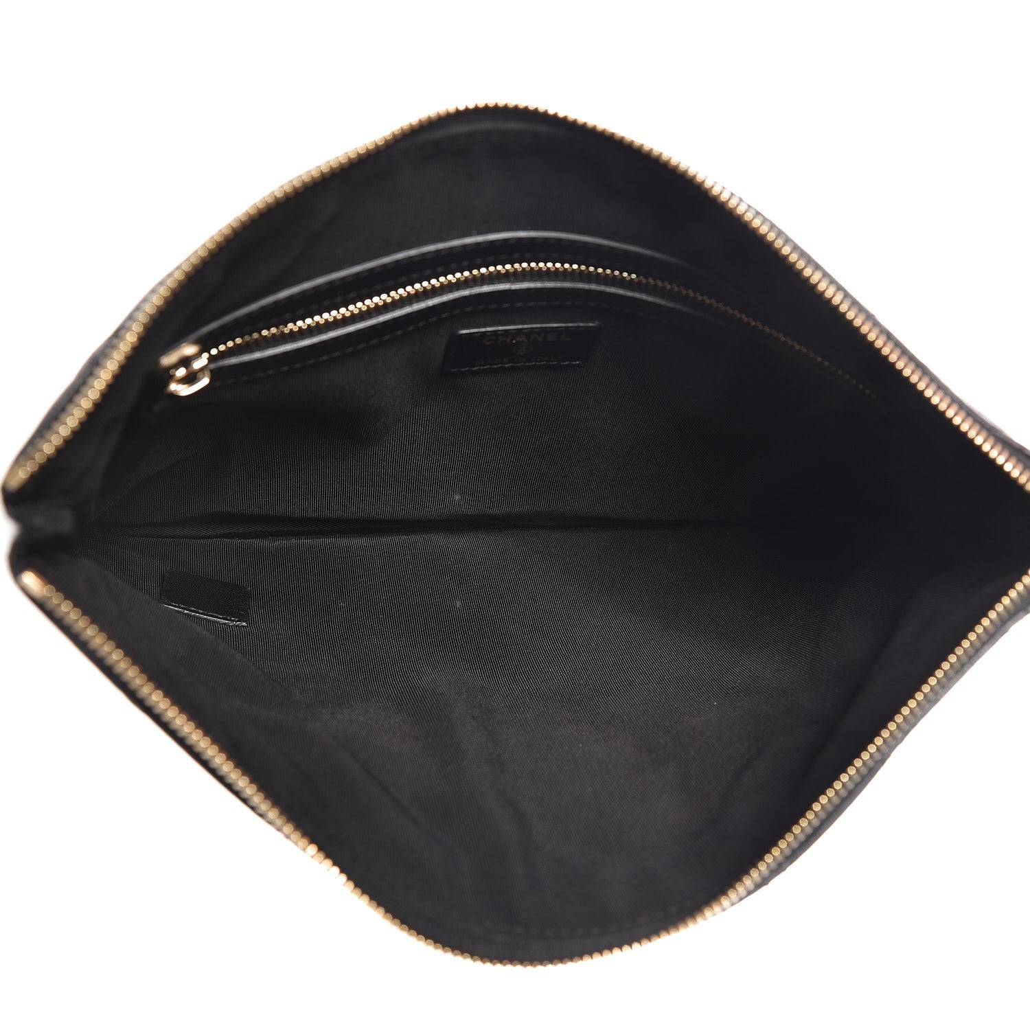 Chanel Lambskin Quilted Medium Cosmetic Case Black 5 of 7