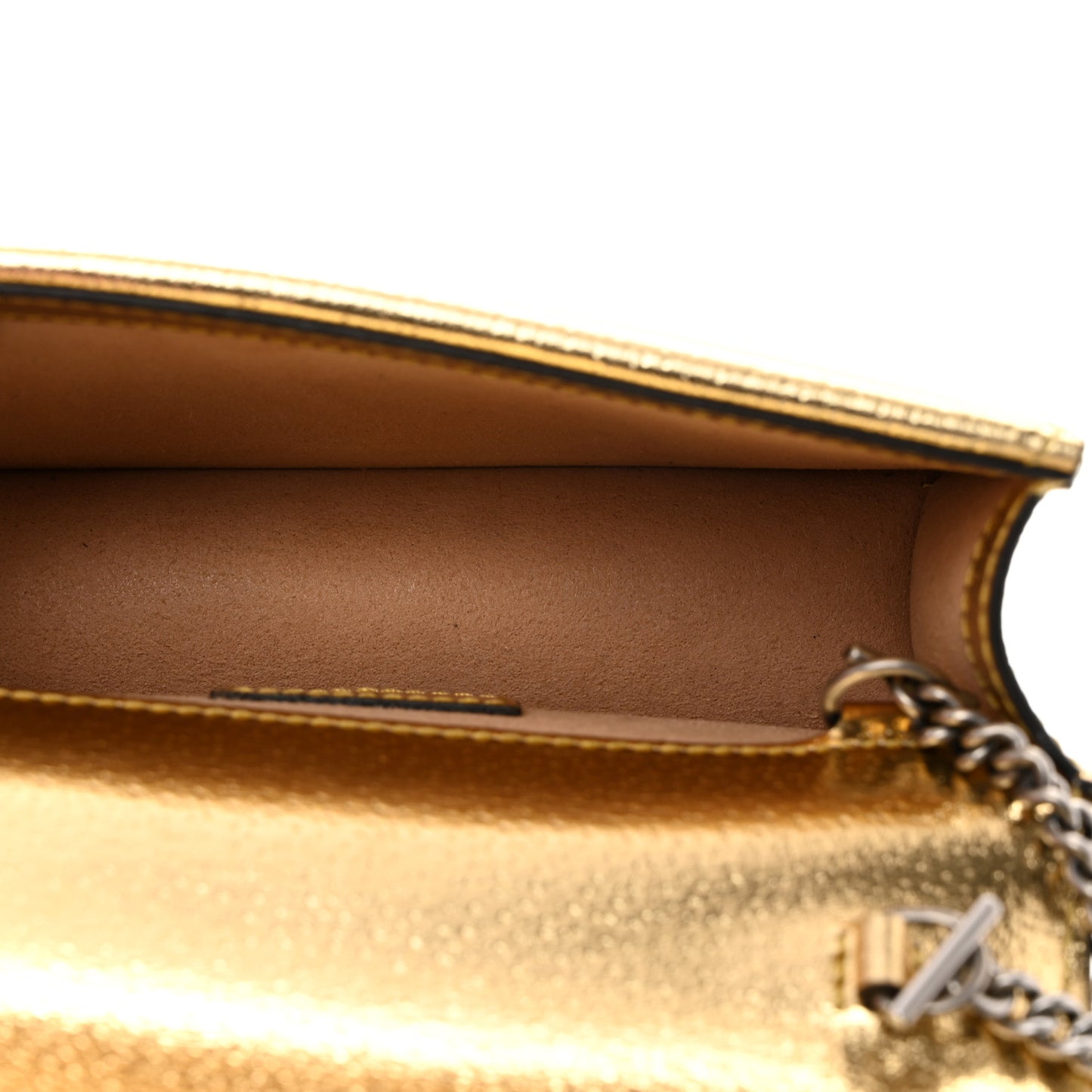 Metallic Calfskin Super Mini Dionysus Shoulder Bag Gold
