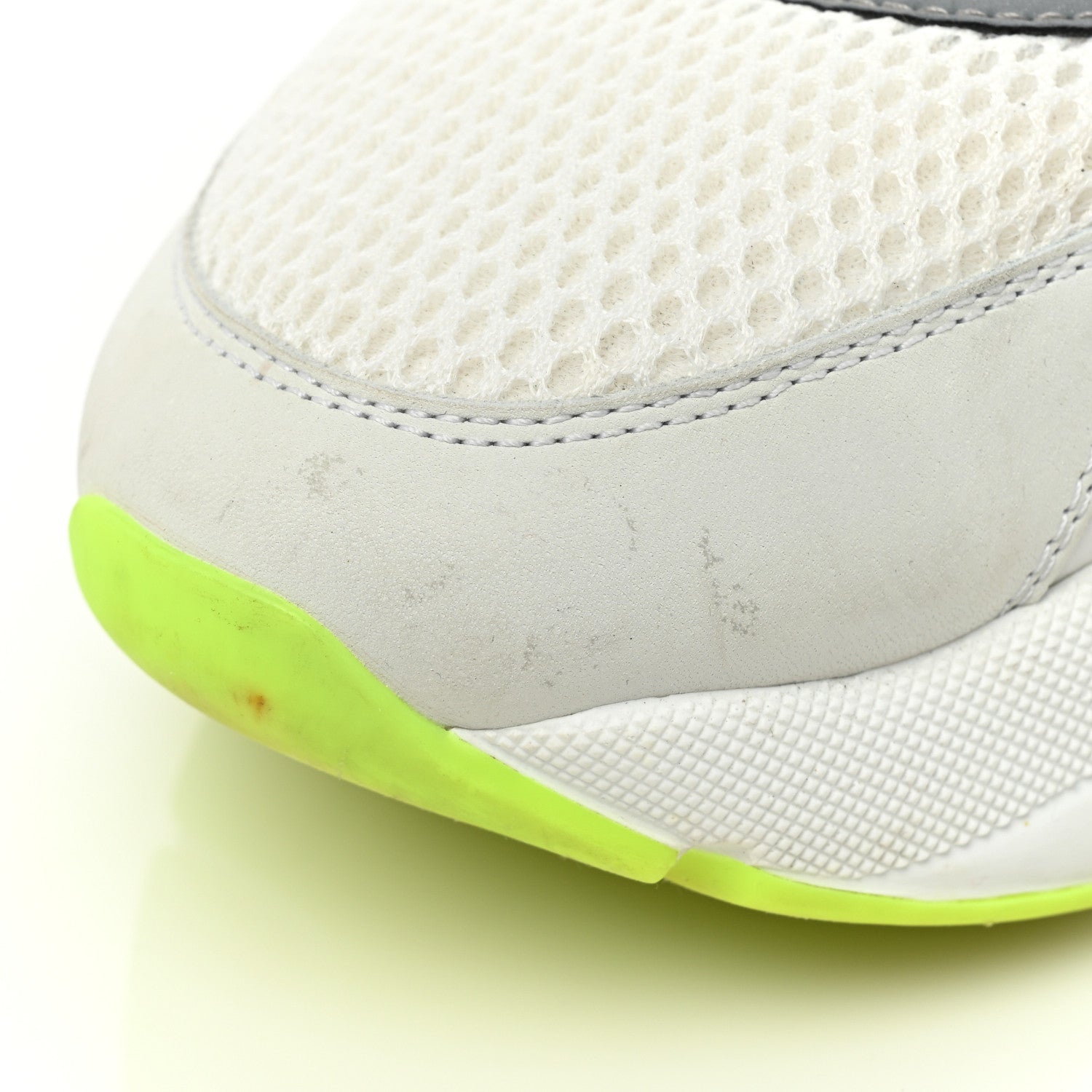 Christian Dior Technical Mesh Calfskin Mens B22 Sneakers 45 White Neon Yellow 13 of 13
